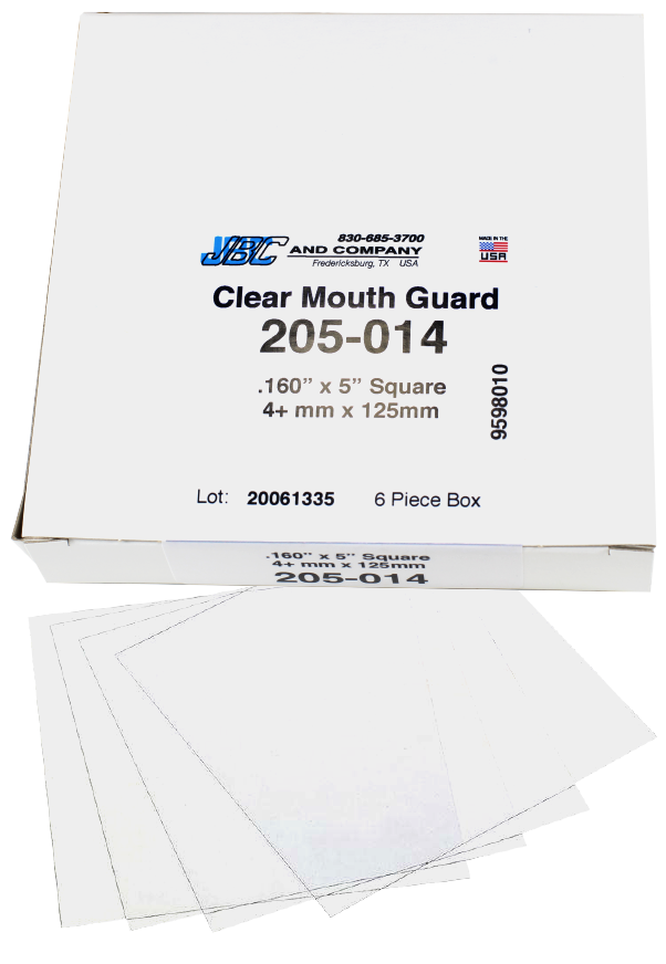 205-014: .120 x 5" Clear Soft EVA Mouth Guard Material